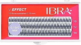 Kup Kępki rzęs efekt V, C 0,10, mix rozmiarów		 - Ibra 10 Flares Eyelash Mix V Effect