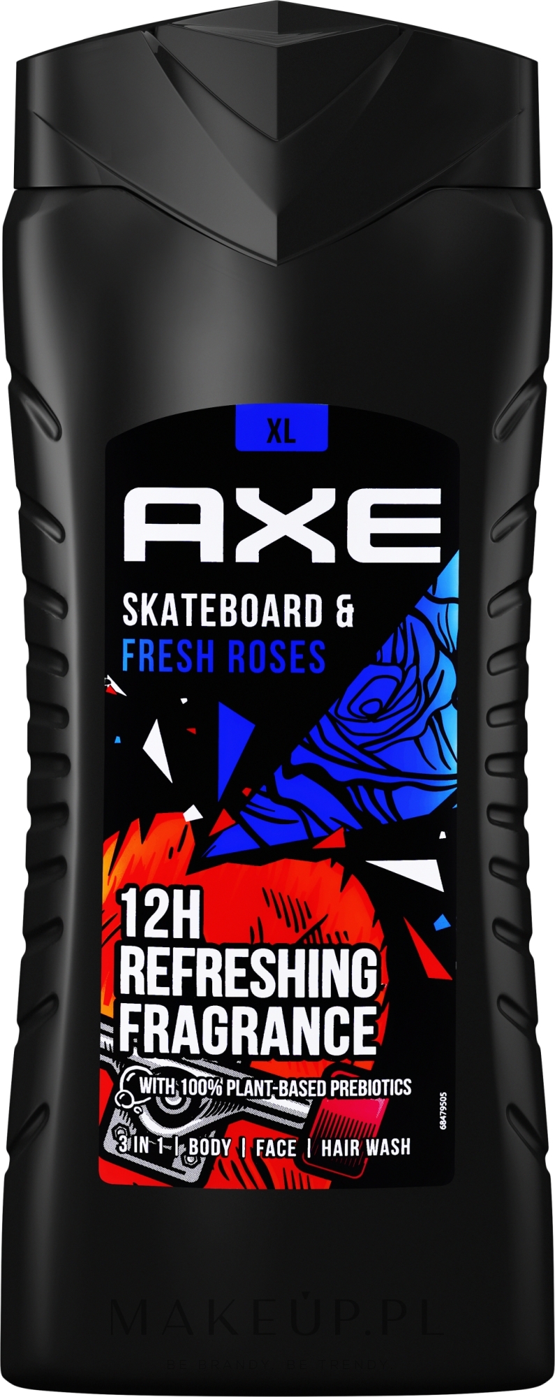 Żel pod prysznic 3 w 1 dla mężczyzn - Axe Skateboard & Fresh Roses 3 In 1 Body Wash — Zdjęcie 400 ml