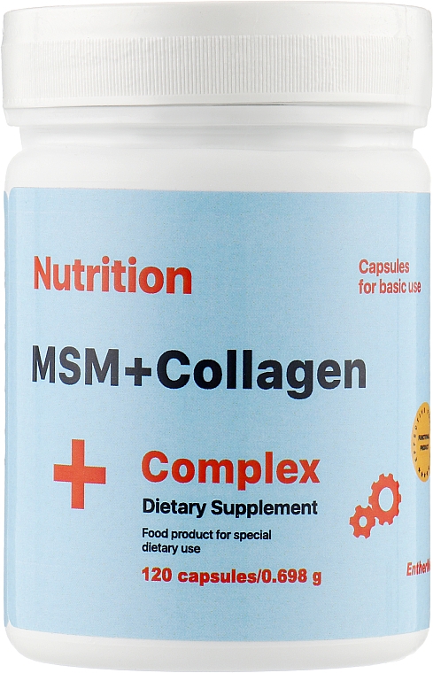 suplement diety MSM + Kolagen, 120 kapsułek - EntherMeal — Zdjęcie N1