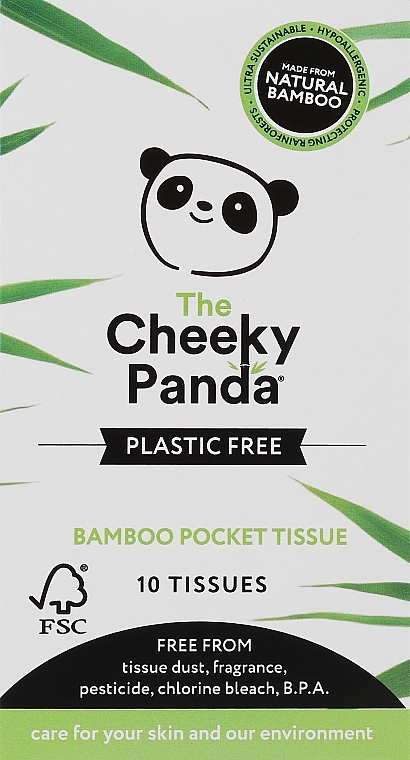 Suche bambusowe chusteczki do twarzy, 10 szt. - Cheeky Panda Bamboo Facial Tissue — Zdjęcie N1