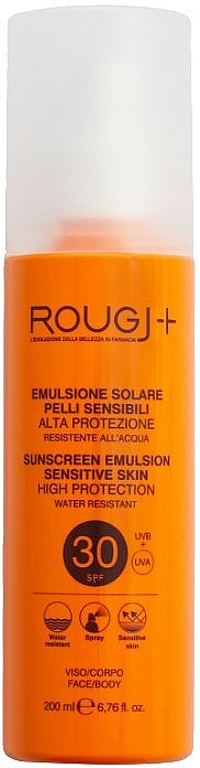 Emulsja przeciwsłoneczna do skóry wrażliwej SPF 30 - Rougj+ Sunscreen Emulsion Sensitive Skin Medium Protection SPF 30 — Zdjęcie N1