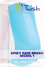 Szczotka do włosów, niebiesko-biała - Twish Spiky 1 Hair Brush Sky Blue & White — Zdjęcie N4