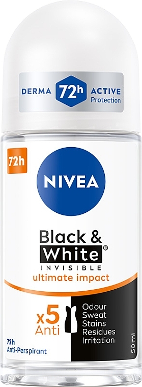 Antyperspirant w kulce - NIVEA Black & White Invisible Ultimate Impact — Zdjęcie N1