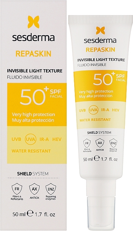 Przeciwsłoneczny krem do twarzy - SesDerma Laboratories Repaskin Invisible Light Texture SPF50 — Zdjęcie N2