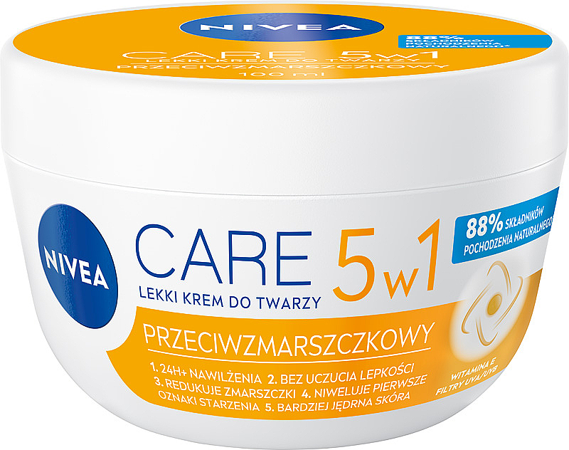 Lekki krem przeciwzmarszczkowy 5w1 - NIVEA Care Light Anti-Wrinkle Cream — Zdjęcie N1