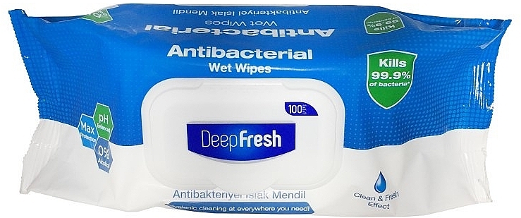 Antybakteryjne chusteczki nawilżane, 100 szt. - Aksan Deep Fresh Antibacterial Wet Wipes — Zdjęcie N1
