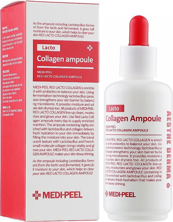 Serum w ampułkach z kolagenem i bifidobakterią - MEDIPEEL Red Lacto Collagen Ampoule — Zdjęcie N2