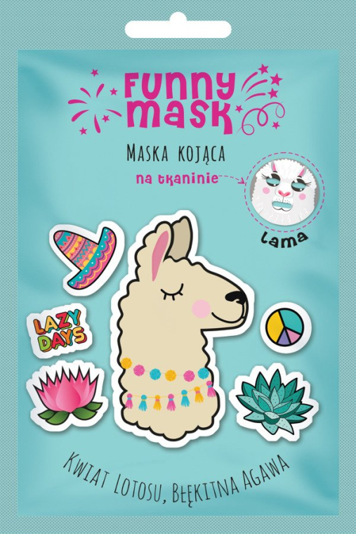 Maska kojąca na tkaninie do twarzy Lama - Marion Funny Mask — Zdjęcie N1