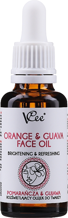 Rozświetlający olejek do twarzy Pomarańcza i gujawa - VCee Orange & Guava Face Oil Brightening & Refreshing  — Zdjęcie N1