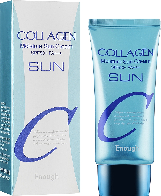 Nawilżający krem do opalania z kolagenem - Enough Collagen Moisture Sun Cream SPF50+ PA+++ — Zdjęcie N1