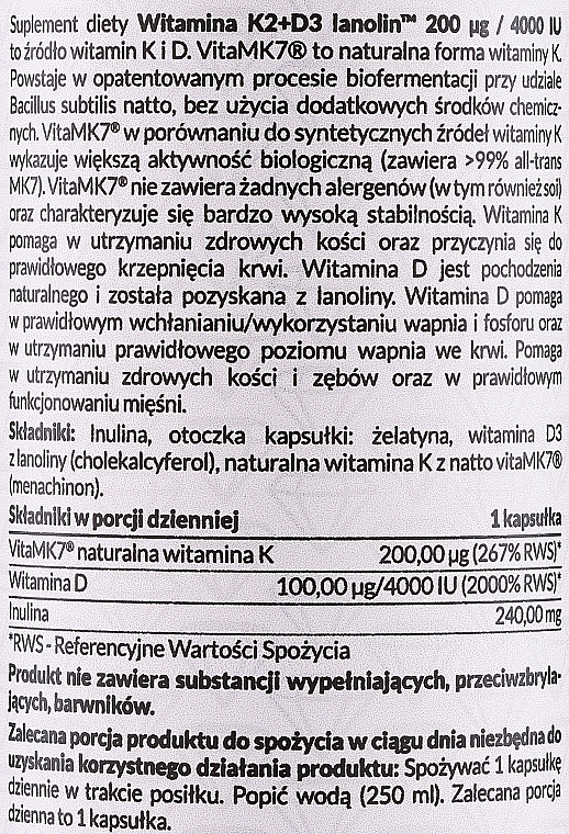 Suplement diety Witaminy K2+D3 - PharmoVit Classic Vitamin K2 + D3 Lanolin — Zdjęcie N2