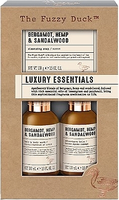 Zestaw - Baylis & Harding The Fuzzy Duck Bergamot Hemp & Sandalwood Men's Luxury Essentials Gift Set (hair/body/wash/100ml + ash/balm/100ml + soap/100g) — Zdjęcie N1