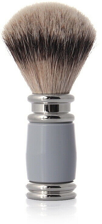 Pędzel do golenia, szary ze srebrem - Golddachs Shaving Brush Silver Tip Badger Resin Grey Silver — Zdjęcie N1