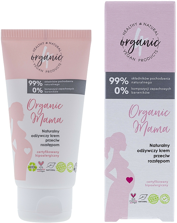 Naturalny odżywczy krem przeciw rozstępom - 4Organic Organic Mama Natural Nourishing Cream Against Stretch Marks — Zdjęcie N2