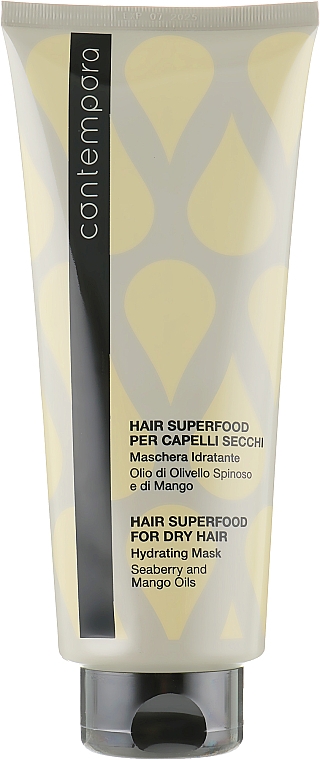 Nawilżająca maska do włosów suchych z olejem z rokitnika i masłem mango - Barex Italiana Contempora Dry Hair Hydrating Mask