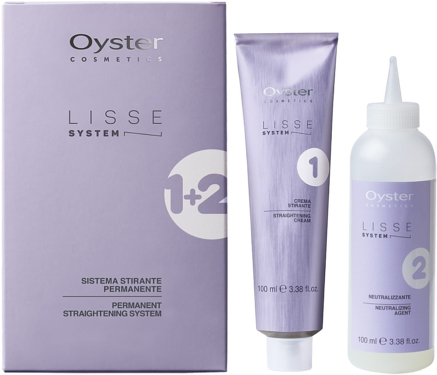 Zestaw do trwałego prostowania - Oyster Cosmetics Lisse System (cr/100ml + neutr/100ml + glv/1pcs) — Zdjęcie N1