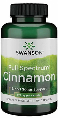 Suplement diety Cynamon, 375 mg - Swanson Cinnamon  — Zdjęcie N1