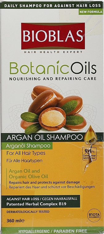 PRZECENA! Szampon przeciw wypadaniu włosów z olejkiem arganowym - Bioblas Botanic Oils Argan Oil Shampoo * — Zdjęcie N3