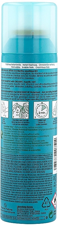 Suchy szampon do włosów - Klorane Aquatic Mint Detox Dry Shampoo — Zdjęcie N2