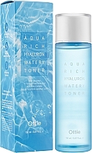 Tonik do twarzy z kompleksem kwasu hialuronowego - Ottie Aqua Rich Hyaluron Watery Toner — Zdjęcie N2