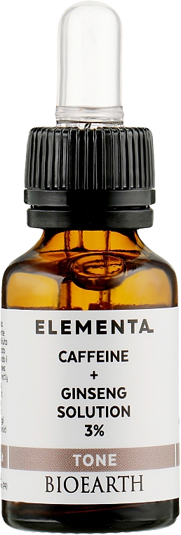 Serum do twarzy Kofeina+żeń-szeń 3% - Bioearth Elementa Tone Caffeine + Ginseng Solution 3% — Zdjęcie N3