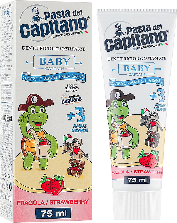 Truskawkowa pasta do zębów dla dzieci 3+ - Pasta del Capitano