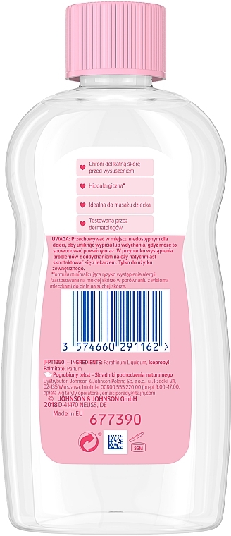 Łagodna oliwka dla dzieci i noworodków - Johnson’s® Baby Pink — Zdjęcie N2