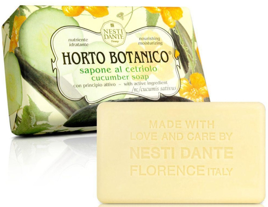 Odżywczo-nawilżające mydło w kostce Ogórek - Nesti Dante Horto Botanico Cucumber Soap — Zdjęcie N1