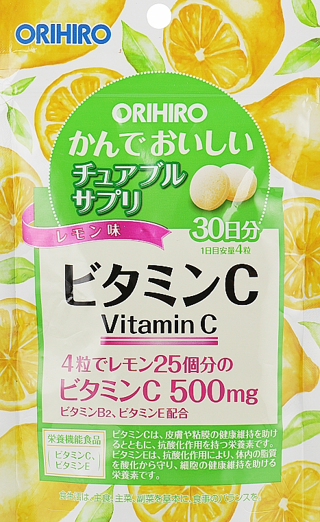 Witamina C o smaku cytrynowym, 500 mg - Orihiro Vitamin C — Zdjęcie N1