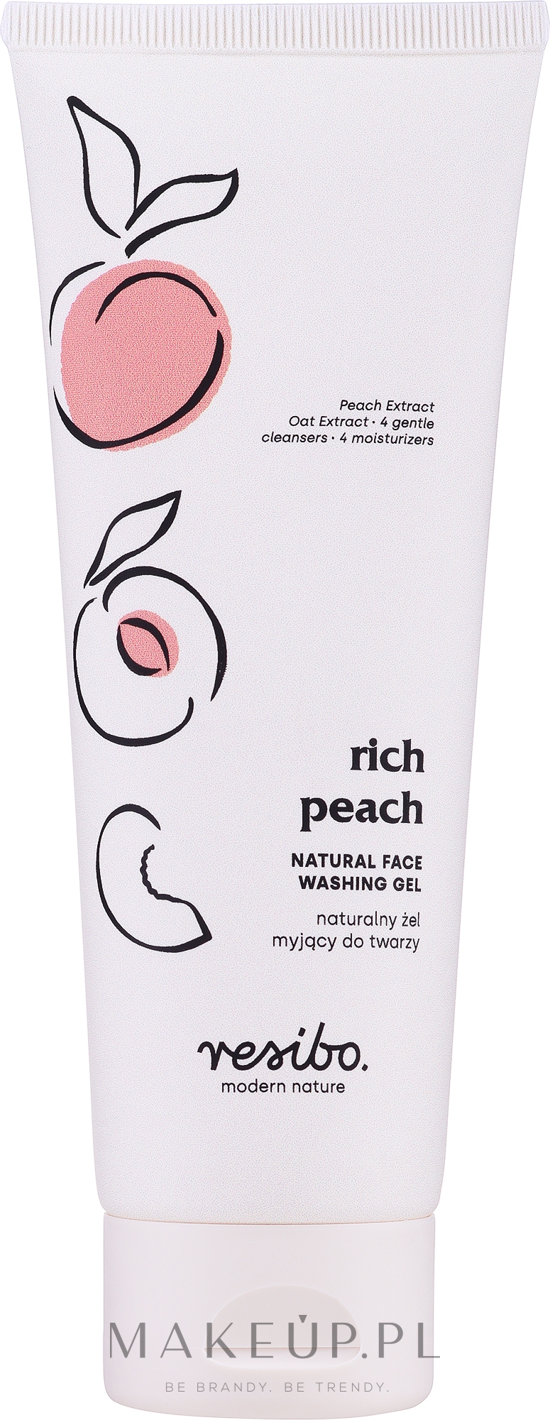 Naturalny żel do mycia twarzy z ekstraktem z brzoskwini - Resibo Natural Face Washing Gel — Zdjęcie 125 ml
