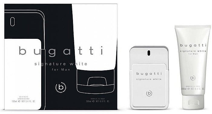 Bugatti Signature White - Zestaw (edt/100ml + sh/gel/200ml) — Zdjęcie N1