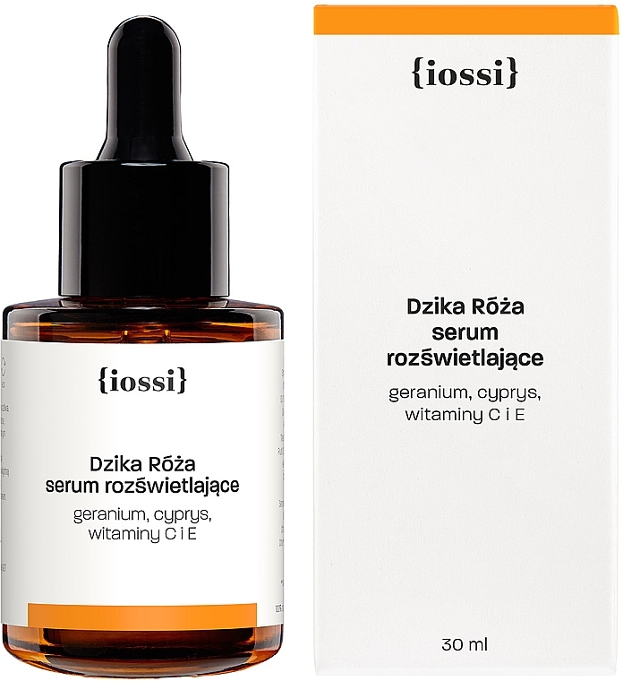 Rozświetlające serum do twarzy Dzika róża, cyprys, geranium + witaminy E i C - Iossi  — Zdjęcie N2