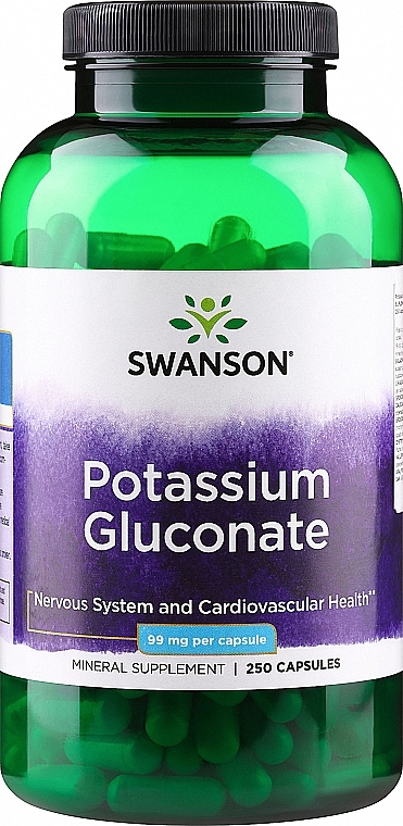 Suplement mineralny Glukonian potasu, 99 mg, 250 szt. - Swanson Ultra Potassium Gluconate — Zdjęcie N1