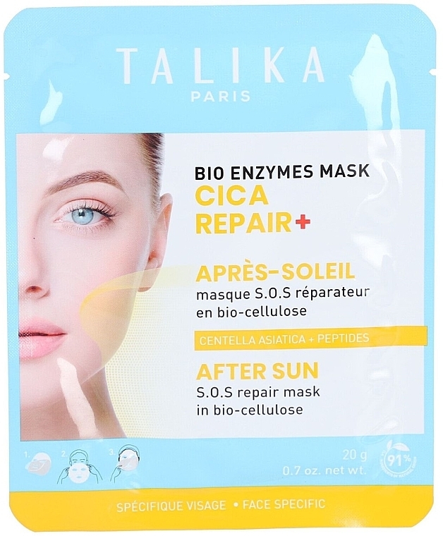 Rewitalizująca maseczka do twarzy po opalaniu - Talika Bio Enzymes Mask Cica Repair After Sun — Zdjęcie N1