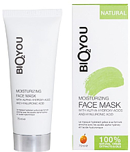 Kup Nawilżająca maska ​​do twarzy z kwasem AHA i kwasem hialuronowym - Bio2You Natural Moisturising Face Mask