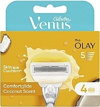 Wymienne wkłady do maszynki, 4 szt. - Gillette Venus Comfortglide & Olay Coconut Refills — Zdjęcie N3