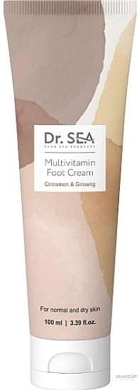 Multiwitaminowy krem do stóp z ekstraktami z cynamonu i żeń-szenia - Dr. Sea Foot Cream — Zdjęcie N1