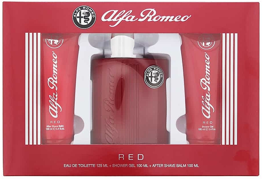 Alfa Romeo Red - Zestaw (edt/125ml + sh/gel/100ml + ash/balm/100ml) — Zdjęcie N1