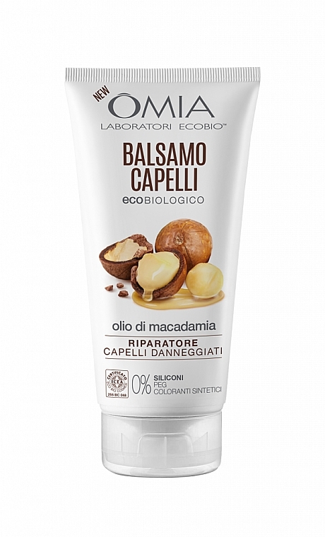 Odżywka do włosów z olejem makadamia - Omia Labaratori Ecobio Macadamia Oil Hair Conditioner — Zdjęcie N1