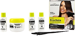 Zestaw do prostowania włosów, 6 produktów - Placenta Life Keratimask Straightening Kit — Zdjęcie N2