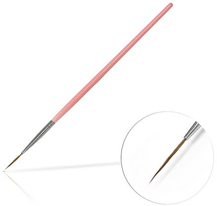 Pędzelek do zdobienie paznokci, 15 mm, różowy - Silcare Brush 03 — Zdjęcie N1