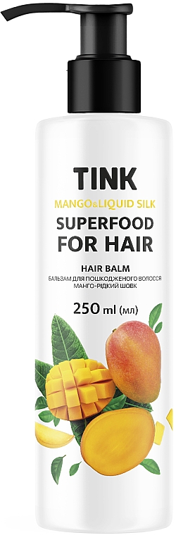 Balsam do włosów zniszczonych Mango i płynny jedwab - Tink SuperFood For Hair Mango & Liquid Balm — Zdjęcie N1