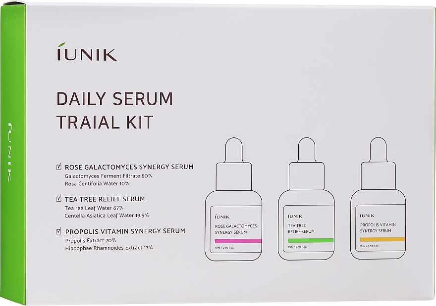 Zestaw - iUNIK Daily Serum Trial Kit (ser 3 x 15 ml)