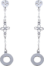 Kolczyki damskie, pierścienie na łańcuszku, srebrne - Lolita Accessories — Zdjęcie N1