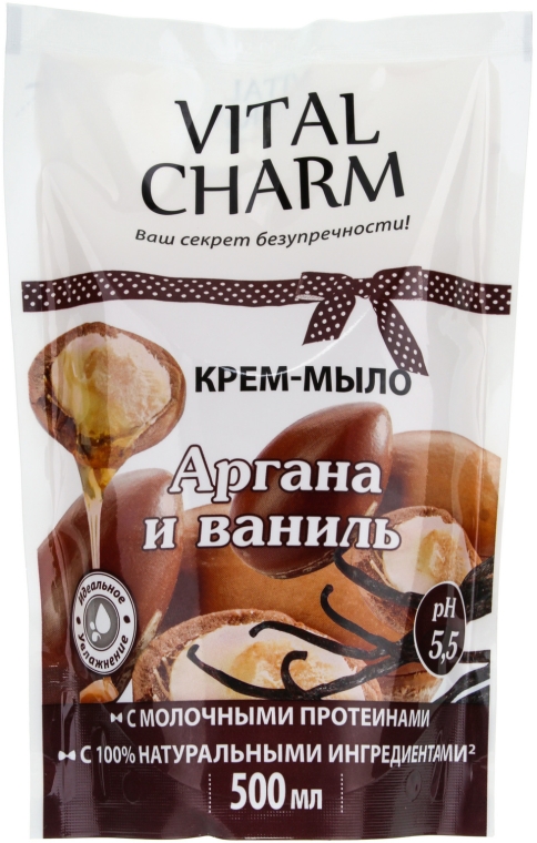 Kremowe mydło Olej arganowy i wanilia (uzupełnienie) - Vital Charm — Zdjęcie N1