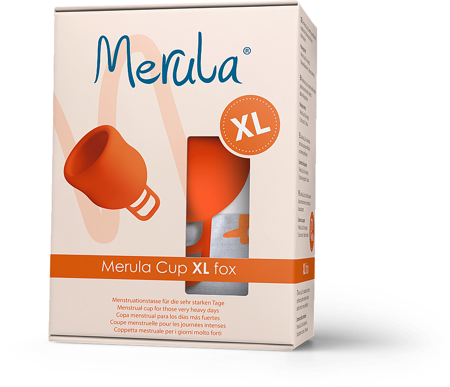 Uniwersalny kubeczek menstruacyjny XL, pomarańczowy - Merula Cup XL Fox — Zdjęcie N1