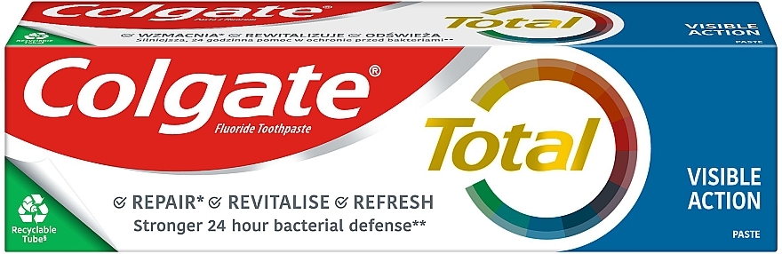 Widoczne działanie, multiochronna pasta do zębów z fluorem - Colgate Total — Zdjęcie N1