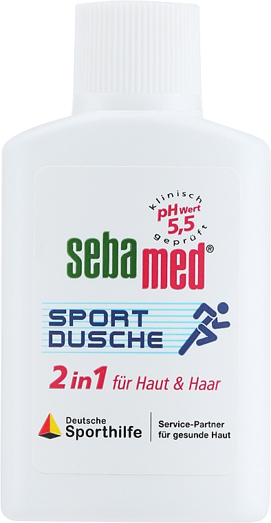 PREZENT! Żel do mycia ciała i włosów - Sebamed Sport Shower Gel 2 in 1 For Body And Hair (mini) — Zdjęcie N1