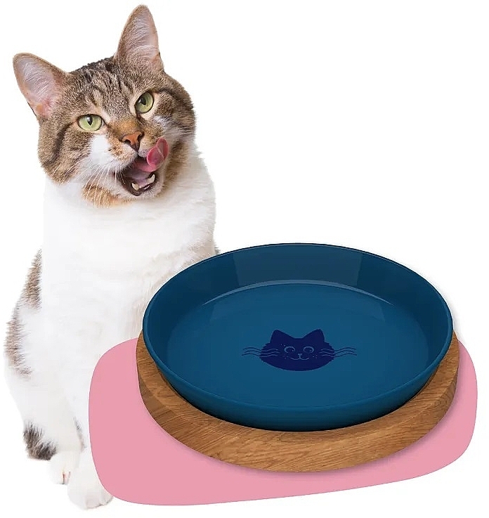 PREZENT! Szklany talerz dla kota, niebieski - Animal Island  — Zdjęcie N1