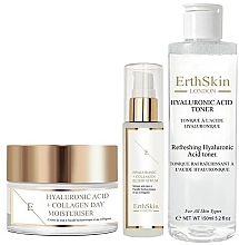 Kup Zestaw - ErthSkin London Hyaluronic Acid & Collagen Trio (toner/150ml + f/ser/30ml + f/cr/50ml)